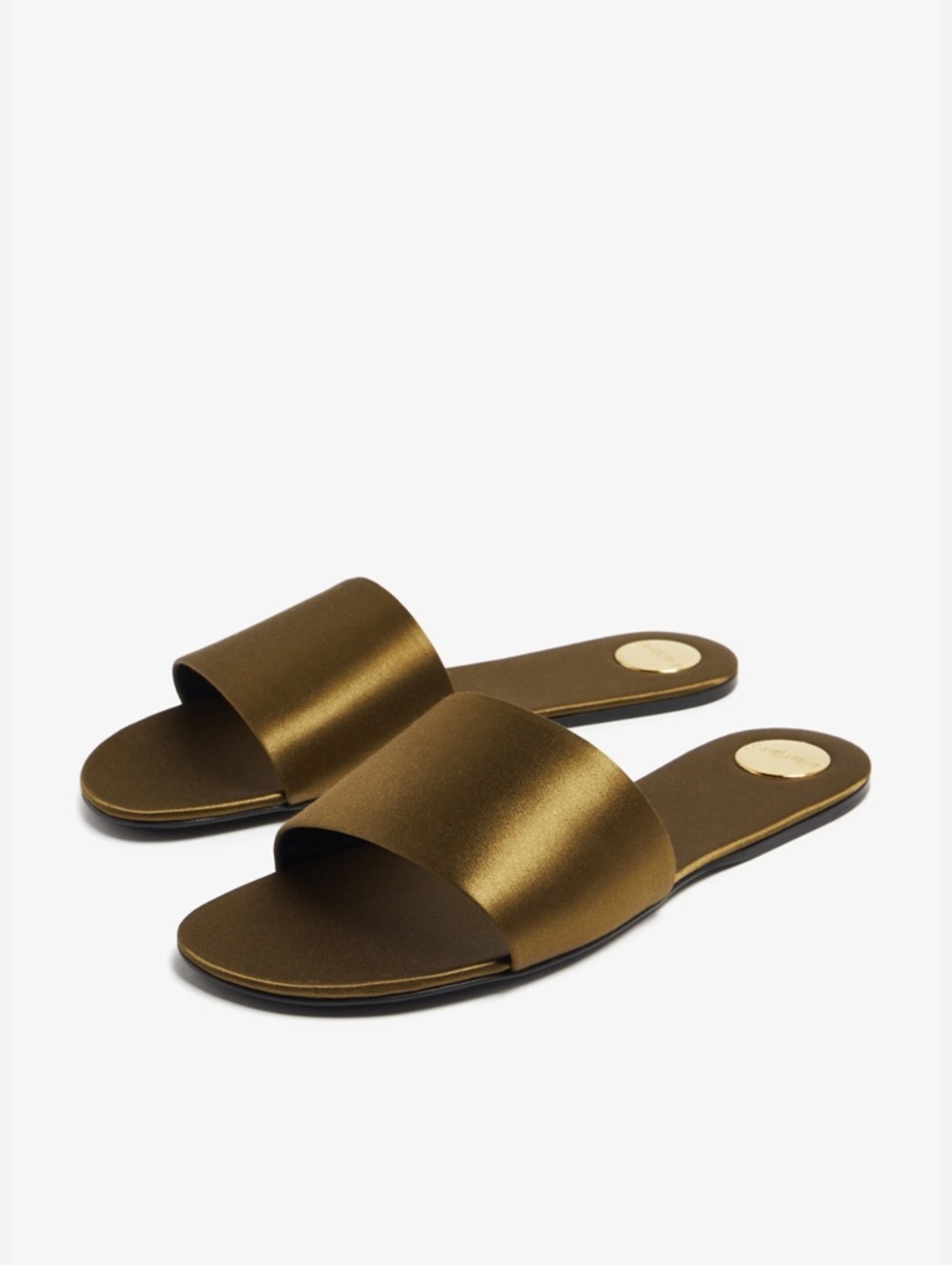 Saint Laurent Metallic Bronze Slide Sandals! NWT